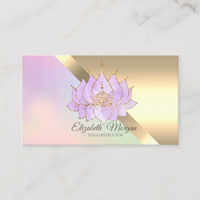 Tarjeta De Visita Moda Lotus Flower Yoga Instructor (Anverso)