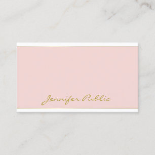 Tarjeta De Visita Moda manuscrita de la plantilla Rubor Pink Gold