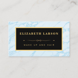 Tarjeta De Visita Moda maquillaje Aqua Artista de Mármol Azul Salón 