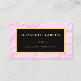 Tarjeta De Visita Moda maquillaje brillante Artista de mármol rosa S