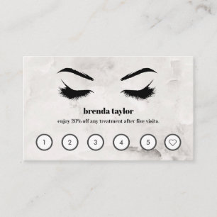 Tarjeta De Visita Moda Marble Browbar Eyelash Personalizado Lealtad