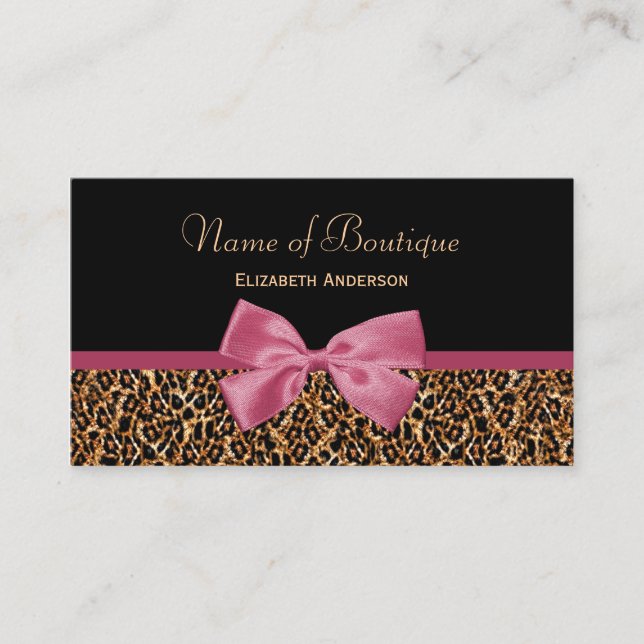 Tarjeta De Visita Moda Mauve Pink Bow (Anverso)