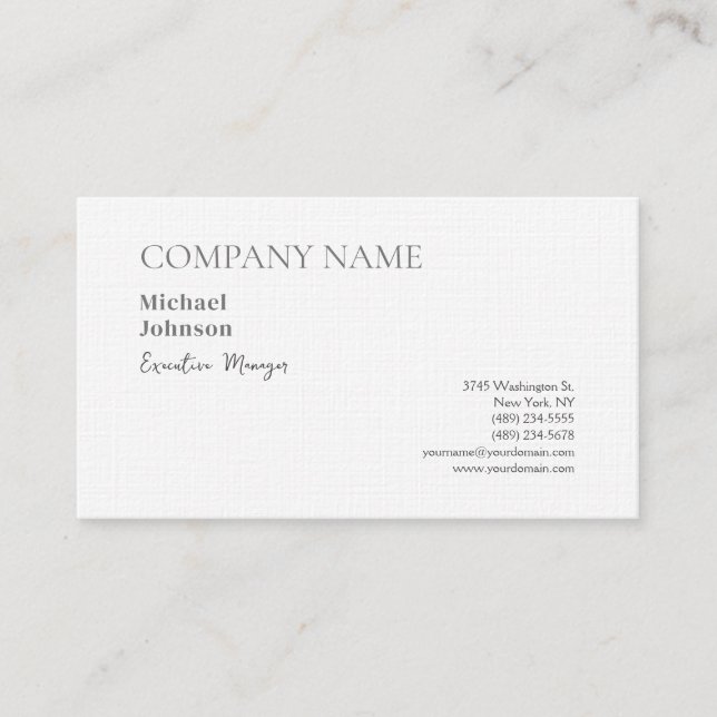 Tarjeta De Visita Moda minimalista profesional única (Anverso)