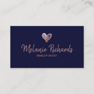 Tarjeta De Visita Moda mínimo azul marino imitación Relieve metaliza