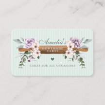 Moda Mint Floral Watercolor Panadería Rolling Pin