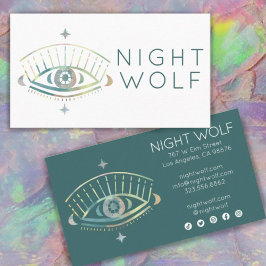 Tarjeta De Visita Moda mística de Boho colorido de ojos místicos