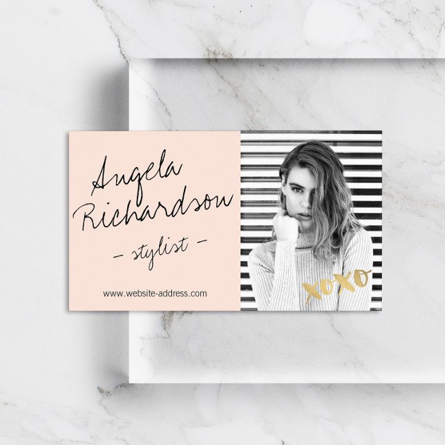 Tarjeta De Visita Moda Modelo de actor estilista de moda manuscrito (Subido por el creador)