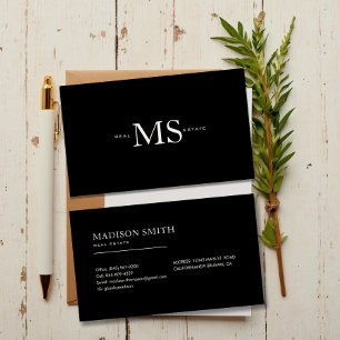 Tarjeta De Visita Moda Modern Luxury Black Profesional