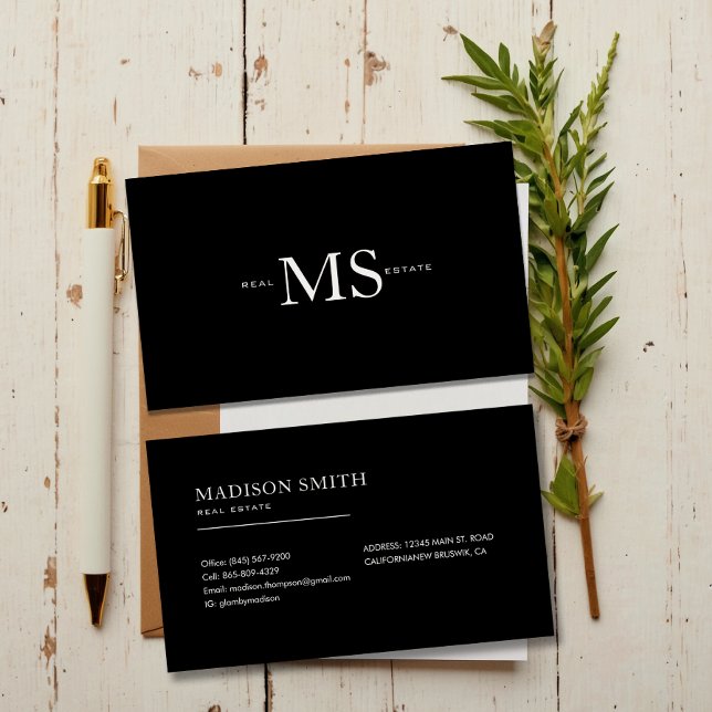 Tarjeta De Visita Moda Modern Luxury Black Profesional (Subido por el creador)