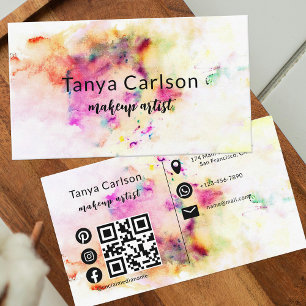 Tarjeta De Visita Moda moderna acuarela Pintura Esplash Artista de m