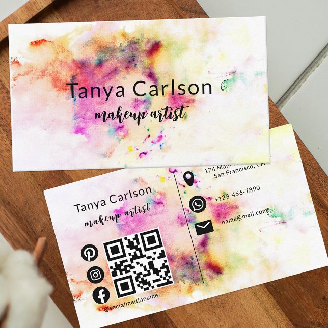 Tarjeta De Visita Moda moderna acuarela Pintura Esplash Artista de m (Subido por el creador)
