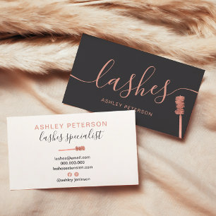 Tarjeta De Visita moda moderna azotes de oro rosa cepillado gris