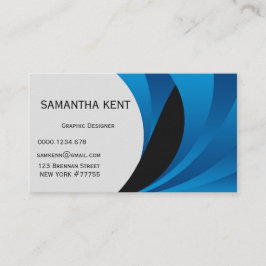 Tarjeta De Visita Moda moderna azul y blanco