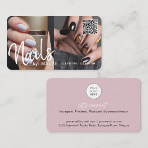 Tarjeta De Visita Moda moderna código QR nails foto Business