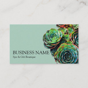 Tarjeta De Visita Moda moderna de los Succulents verdes