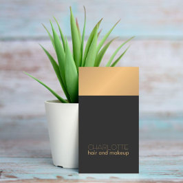 Tarjeta De Visita Moda moderna de pelo gris cobre y maquillaje
