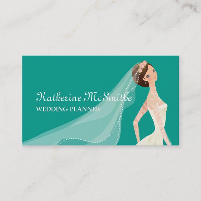 Tarjeta De Visita Moda moderna elegante del planificador de la boda (Anverso)