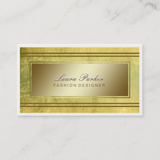 Tarjeta De Visita Moda moderna elegante profesional del falso (Anverso)