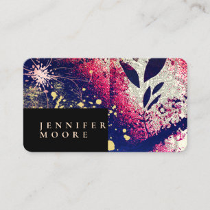 Tarjeta De Visita Moda moderna Elegante Rosa Oro Borgoña Resumen