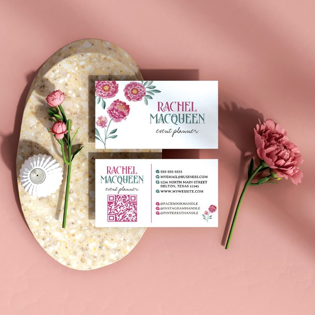 Tarjeta De Visita Moda moderna Floral Blooms acuarela (Subido por el creador)