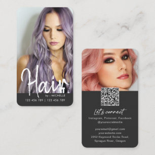 Tarjeta De Visita Moda moderna Hair Elegante foto de código QR
