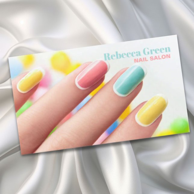 Tarjeta De Visita Moda moderna Manicurista Artista de uñas Salón de  (Modern Chic Manicurist Nail Artist Nail Salon Business Card)
