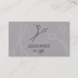 Tarjeta De Visita Moda moderna Minimalista Hair Stylist Scissors Lin