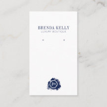 Moda moderna Navy Monograma y Tarifas de código QR