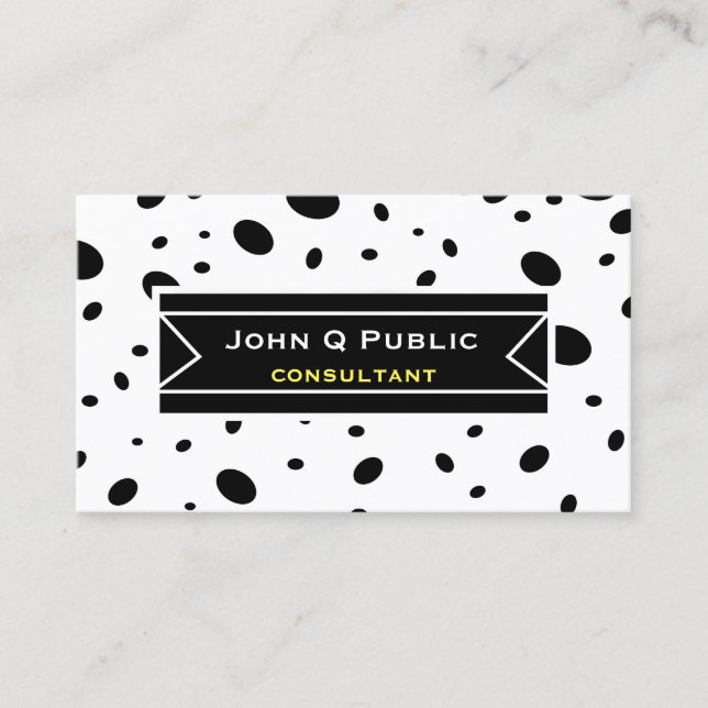 Tarjeta De Visita moda moderna negrita puntos negros personalizado d (Anverso)