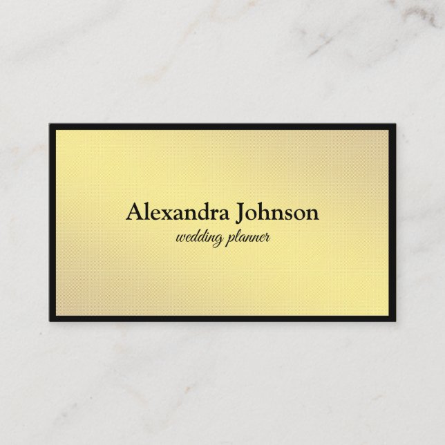 Tarjeta De Visita Moda moderna Negro y Lujo Relieve metalizado dorad (Anverso)