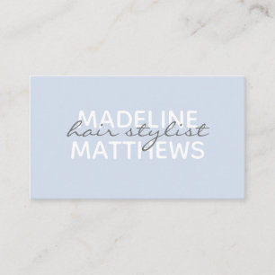 Tarjeta De Visita Moda moderna Pastel azul del pelo estilo de escrit