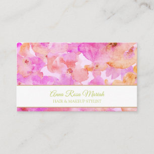 Tarjeta De Visita *~* Moda moderna Patrón floral Girly Spa Belleza