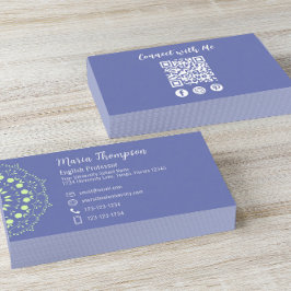 Tarjeta De Visita Moda moderna Profesional Medios Sociales QR Código