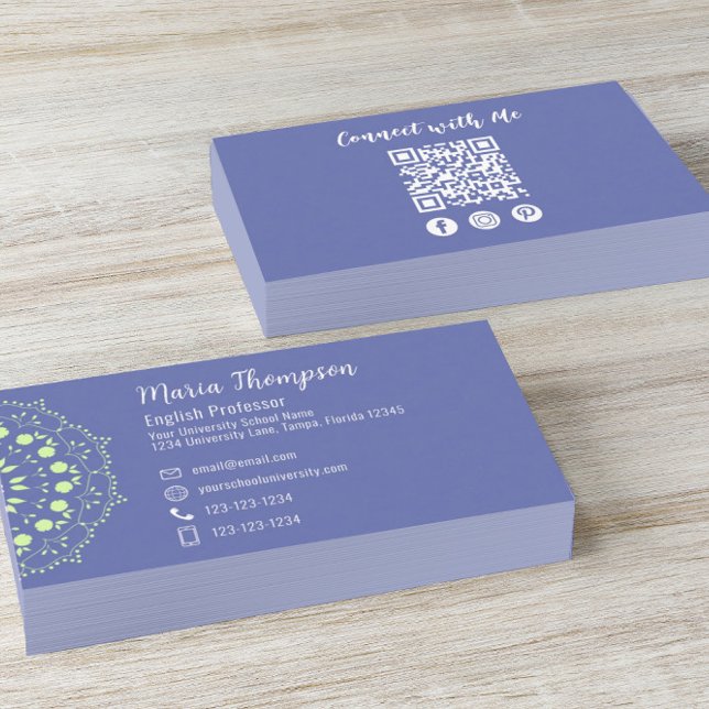 Tarjeta De Visita Moda moderna Profesional Medios Sociales QR Código (Subido por el creador)