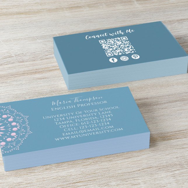 Tarjeta De Visita Moda moderna profesional QR Código medios sociales (Subido por el creador)