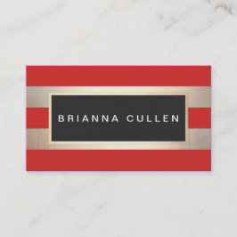 Tarjeta De Visita Moda moderna Relieve metalizado dorado FAUX rayado