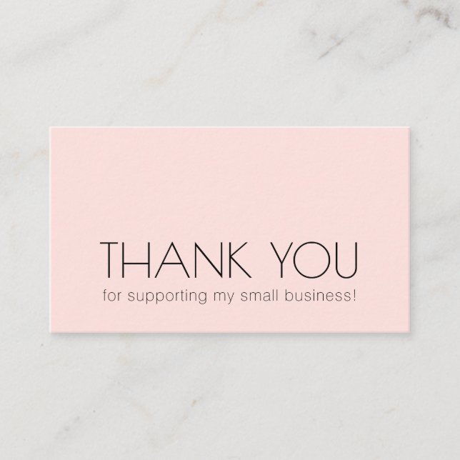 Tarjeta De Visita Moda moderna Tipografía mínima Gracias Rosa (Anverso)