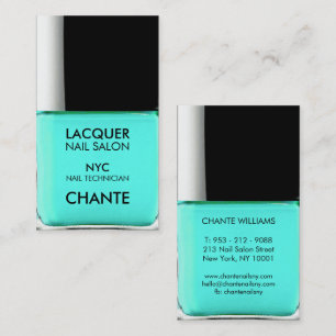 Tarjeta De Visita moda moderna y moderna de esmalte de uñas turques