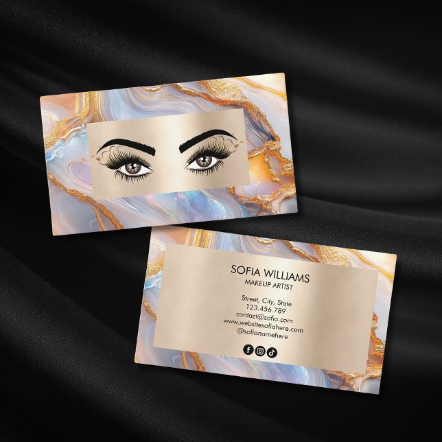 Tarjeta De Visita Moda Moderno Ópalo Ópalo Artista Salón De Belleza (Subido por el creador)