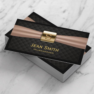 Tarjeta De Visita Moda Monograma de oro Diamante Pelado Peluquería
