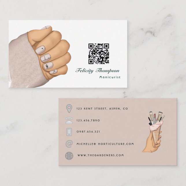 Tarjeta De Visita Moda Nail Salon Branding para profesionales modern (Anverso / Reverso)