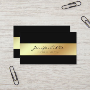 Tarjeta De Visita Moda negra elegante moderna profesional del oro