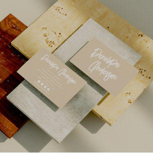 Tarjeta De Visita Moda Neutral Única Minimalista de Boho  moderna