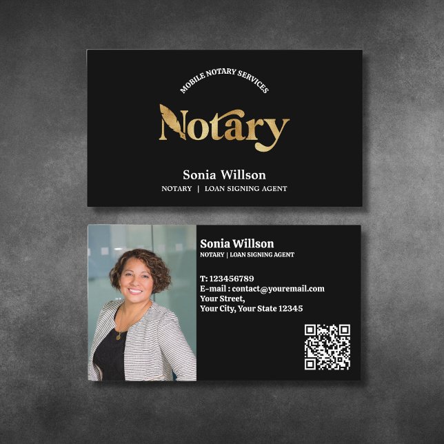 Tarjeta De Visita Moda Notario Préstamo Público Firma Foto Código QR (Subido por el creador)