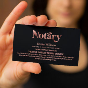 Tarjeta De Visita Moda Notario Rosa Público Agente de firma de prést