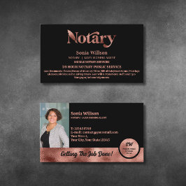 Tarjeta De Visita Moda Notario Rosa público firma préstamo de oro fo
