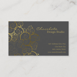 Tarjeta De Visita Moda ornamental del vintage de Deco de las hojas