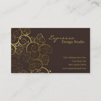Tarjeta De Visita Moda ornamental del vintage de Deco de las hojas