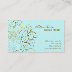 Tarjeta De Visita Moda ornamental del vintage de Deco de las hojas