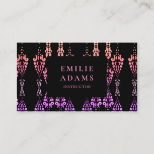 Tarjeta De Visita Moda ornamental rosada y púrpura